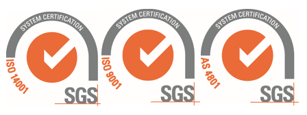 ISO-14001, ISO-9001, AS-4801 logo